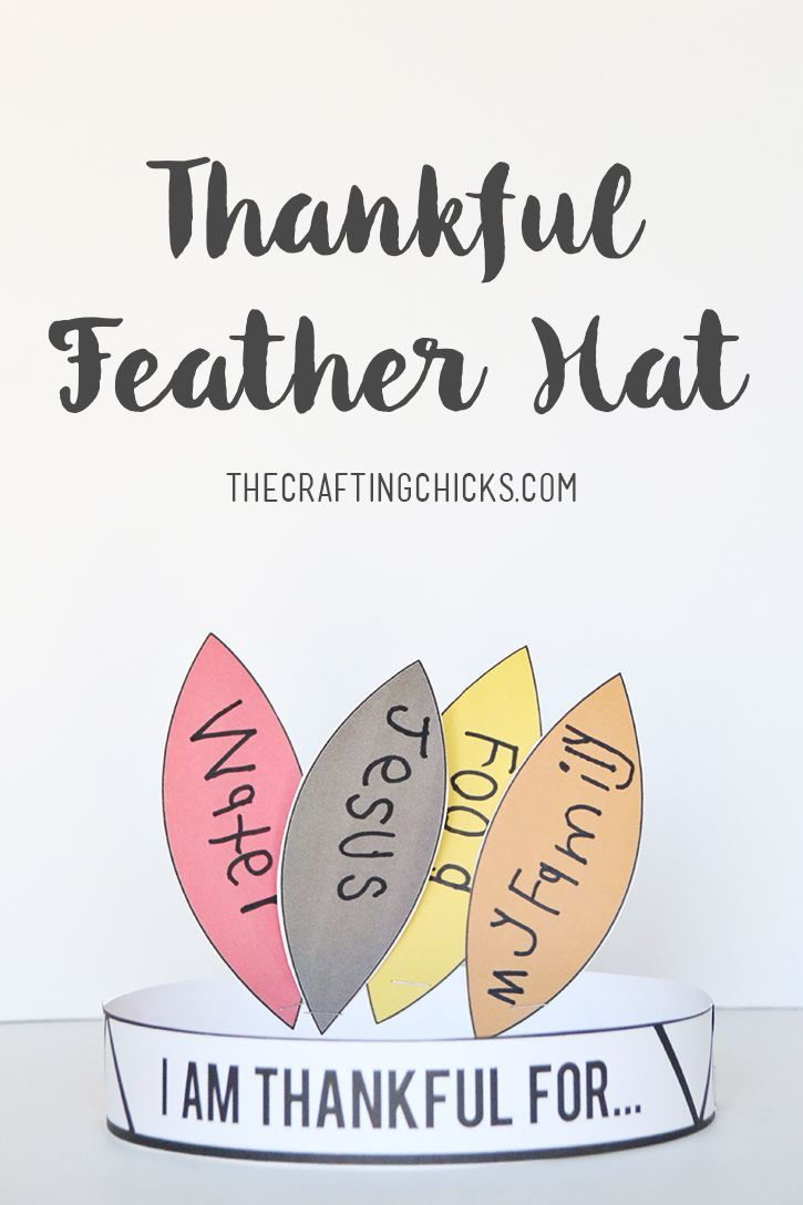 Thankful Feathers Hat | Thanksgiving Ideas | Thanksgiving - Free Printable Thanksgiving Hats