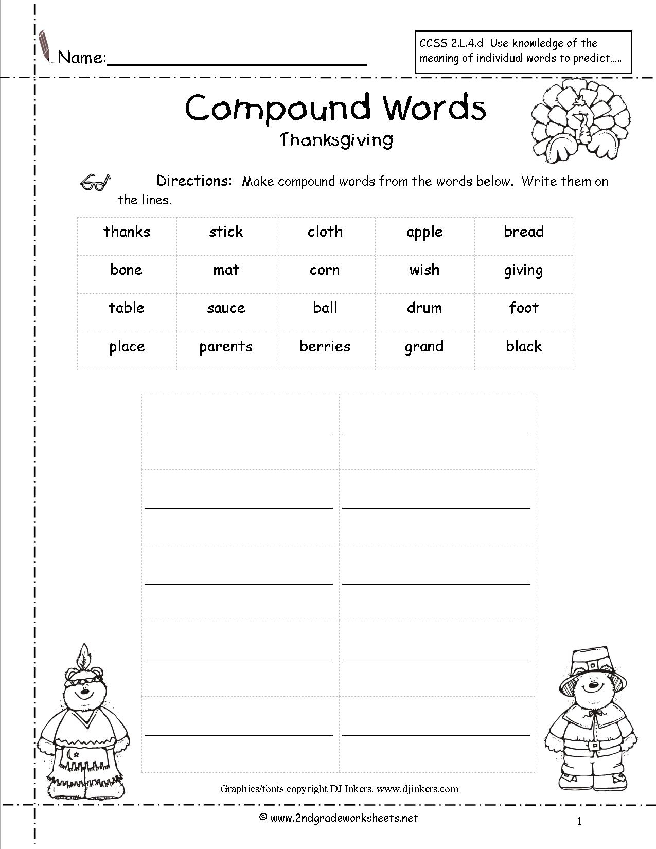 Free Printable Activity Sheets For 2nd Grade