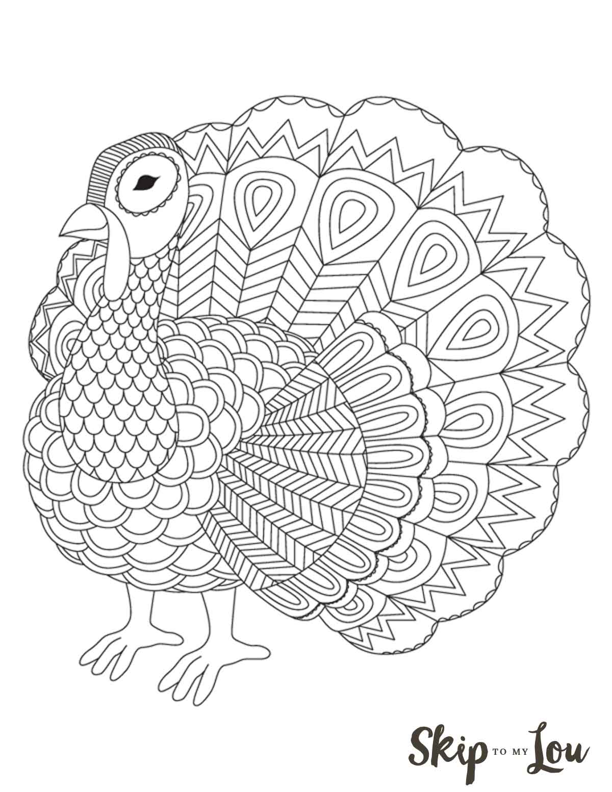 The Cutest Free Turkey Coloring Pages | Skip To My Lou - Free Printable Turkey Coloring Pages