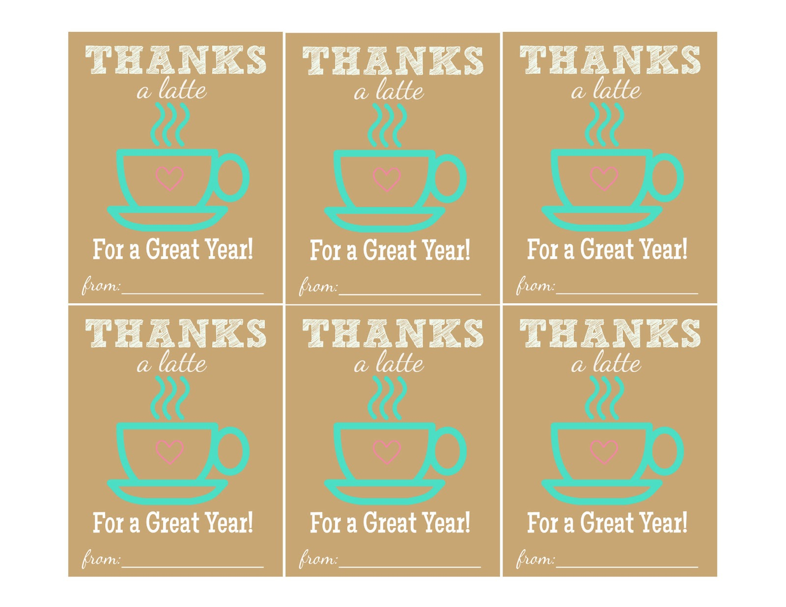 The Larson Lingo: Thanks A Latte {Free Printable} - Thanks A Latte Free Printable Gift Tag