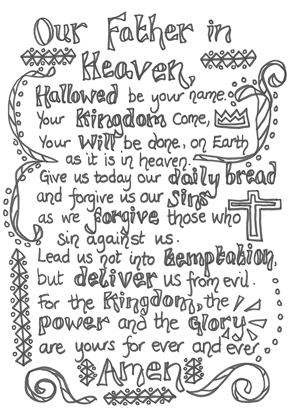 The Lord&amp;#039;s Prayer For Children Printable | The Lord S Prayer - Free Printable Lord&amp;amp;#039;s Prayer Coloring Pages
