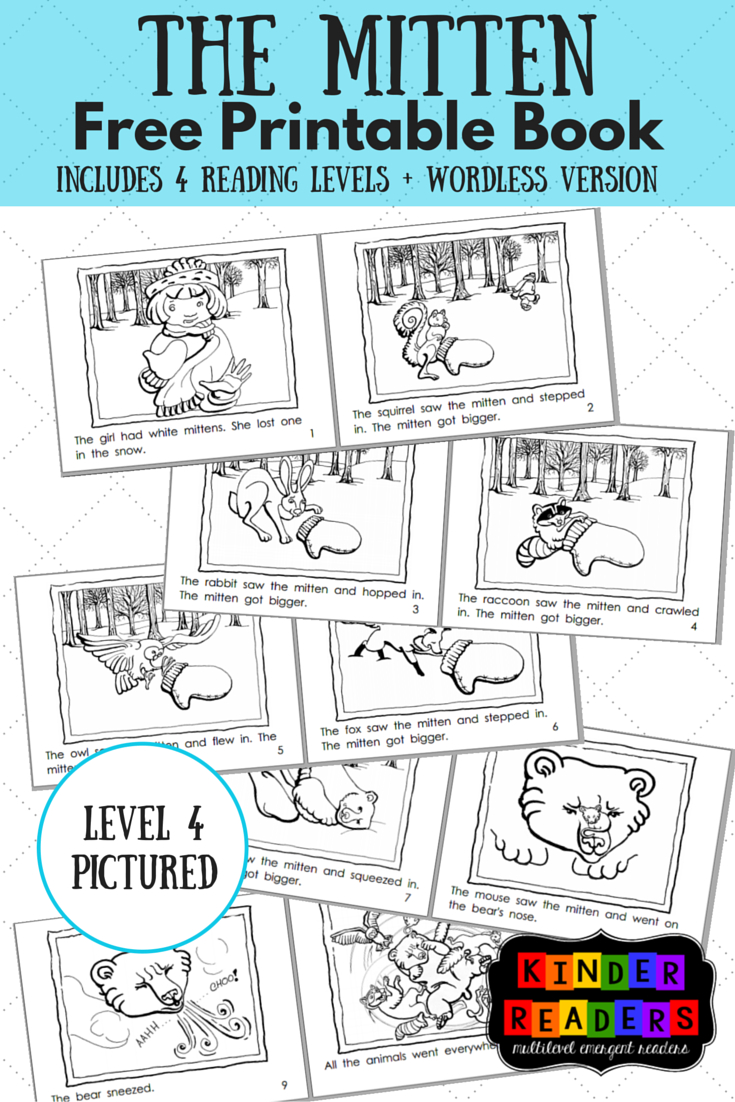 The Mitten Activities To Go With The Book! | Music Therapy - Free Printable Kindergarten Reading Books