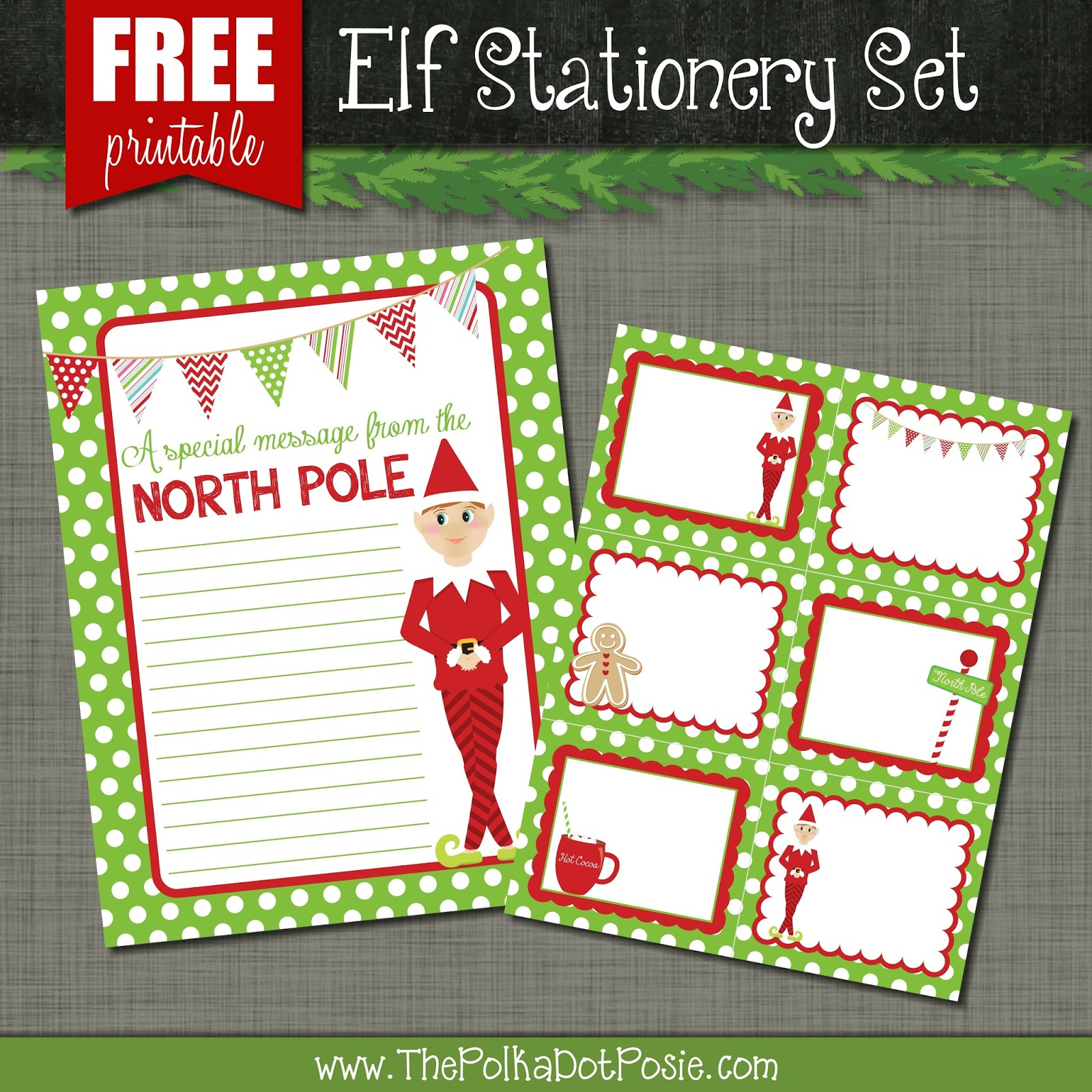 The Polka Dot Posie: Free Printables For Your Christmas Elf - Free Printable Elf Stationery