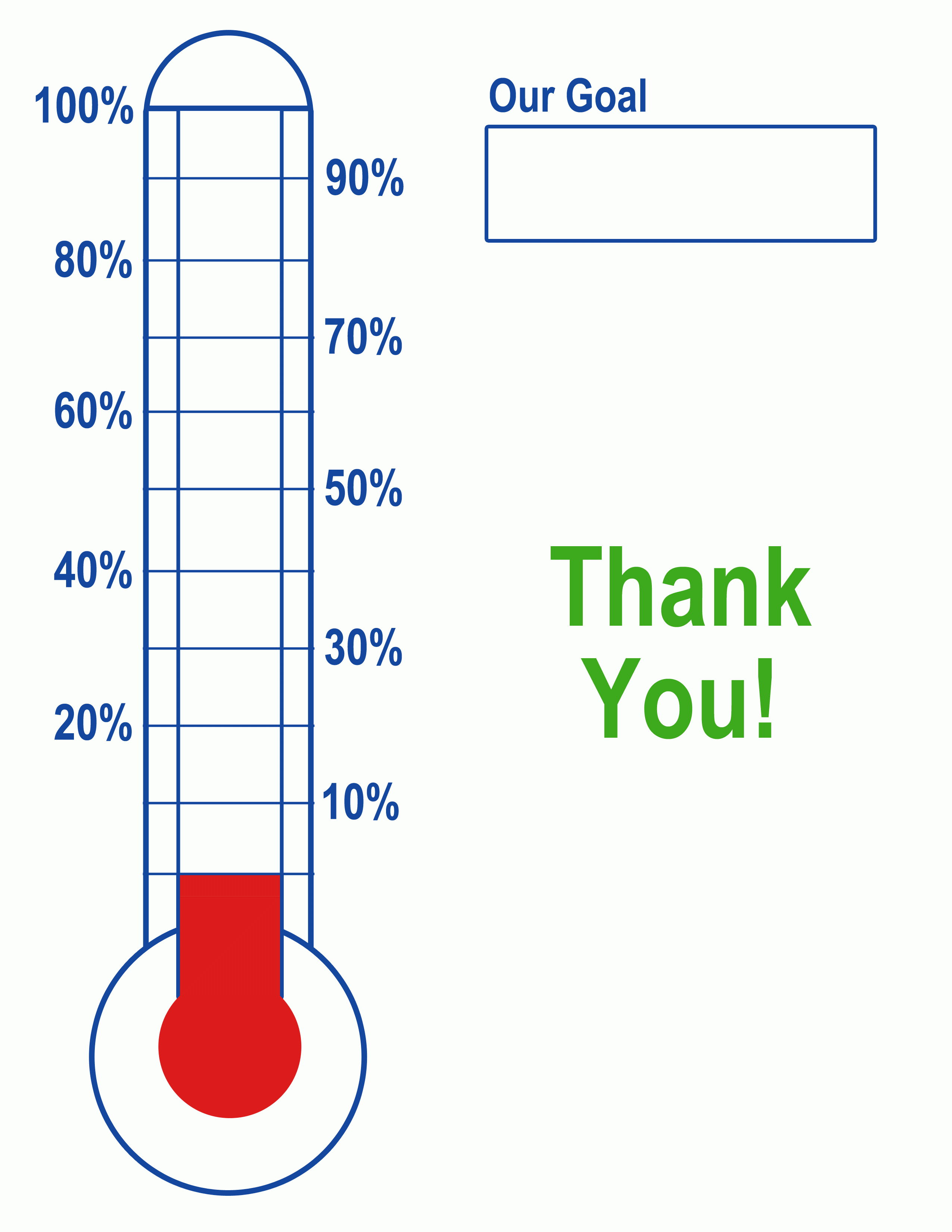 Thermometer Template, Fundraising, Goal, Blank &amp;amp; Printable - Free Printable Thermometer Goal Chart