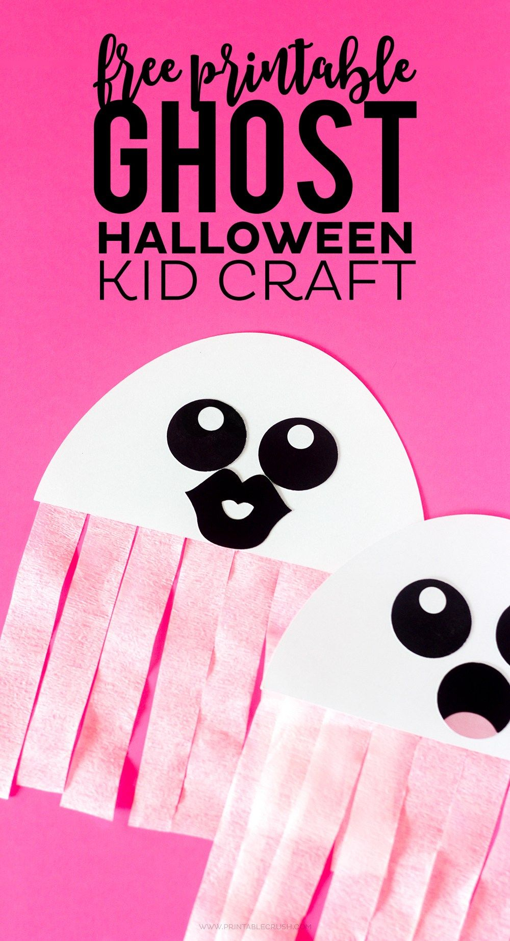 This Free Printable Ghost Halloween Craft Would Be A Great Activity - Halloween Crafts For Kids Free Printable