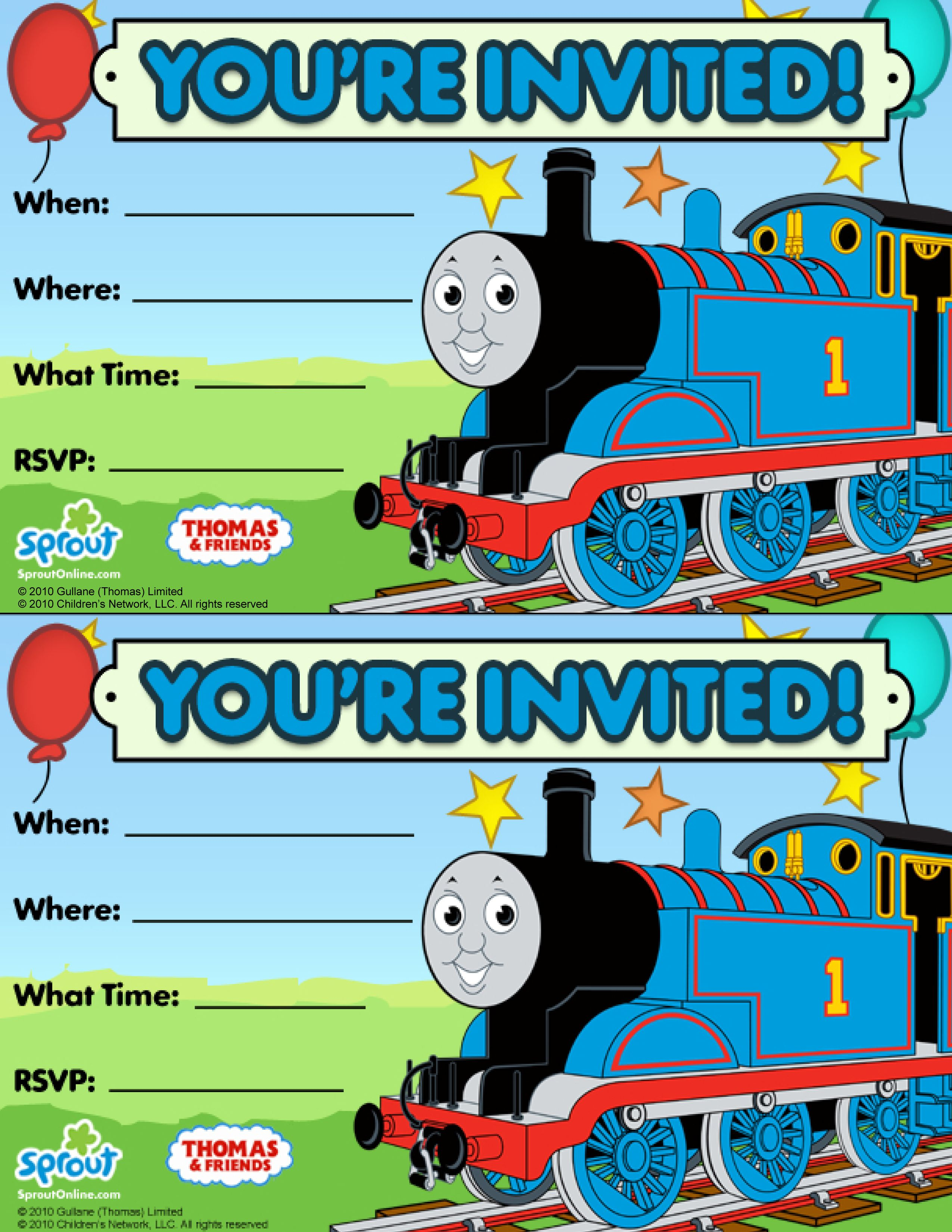 Thomas &amp;amp; Friends Party Invitation: Free | Birthday Party Ideas - Thomas Invitations Printable Free