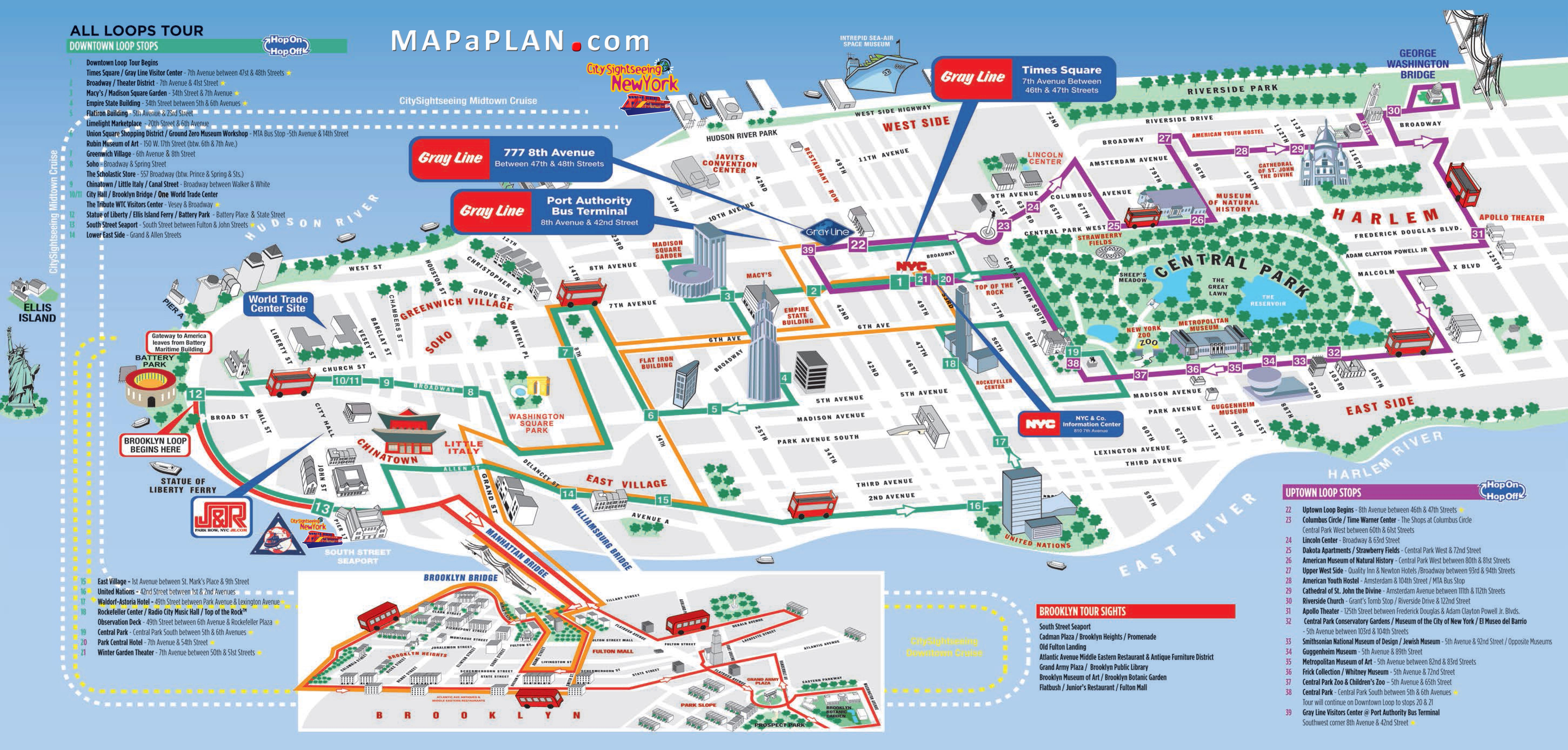 Tourist Map Of New York City Printable | Travel Maps And Major - Free Printable Map Of Manhattan