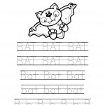 Tracing Bat Worksheets For Preschool. Bat Coloring Page | Printable   Free Printable Bat Writing Paper