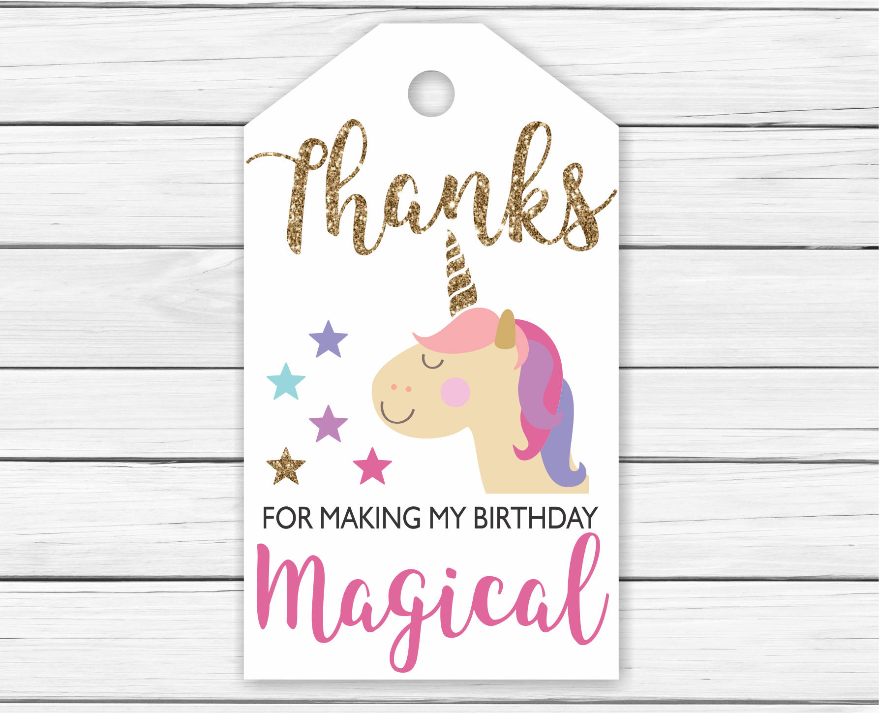 Unicorn Thank You Tags Printable Printable Unicorn Thank You Tags - Free Printable Thank You Tags For Birthday Favors