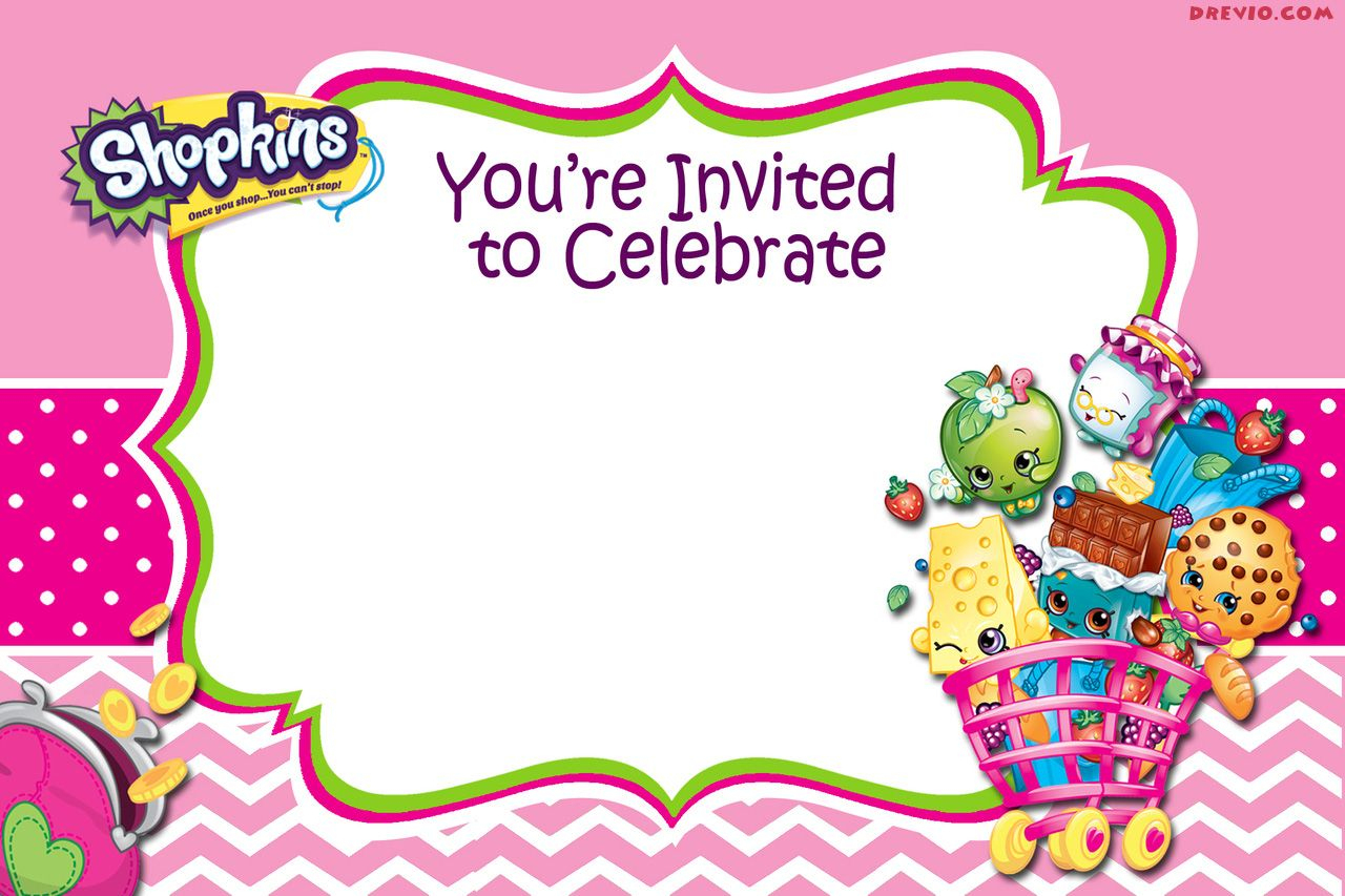 Updated - Free Printable Shopkins Birthday Invitation Template - Free Printable Shopkins Invitations