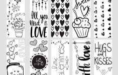 Valentine Printable Coloring Page Bookmarks – Free Printable Valentine Bookmarks