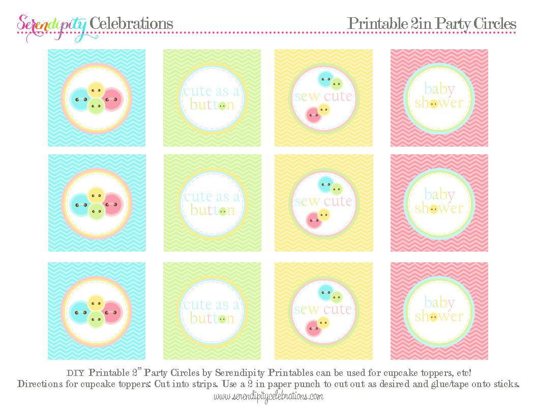 We Heart Parties: Free Printables Cute As A Button Free Printables - Free Printable Party Circles
