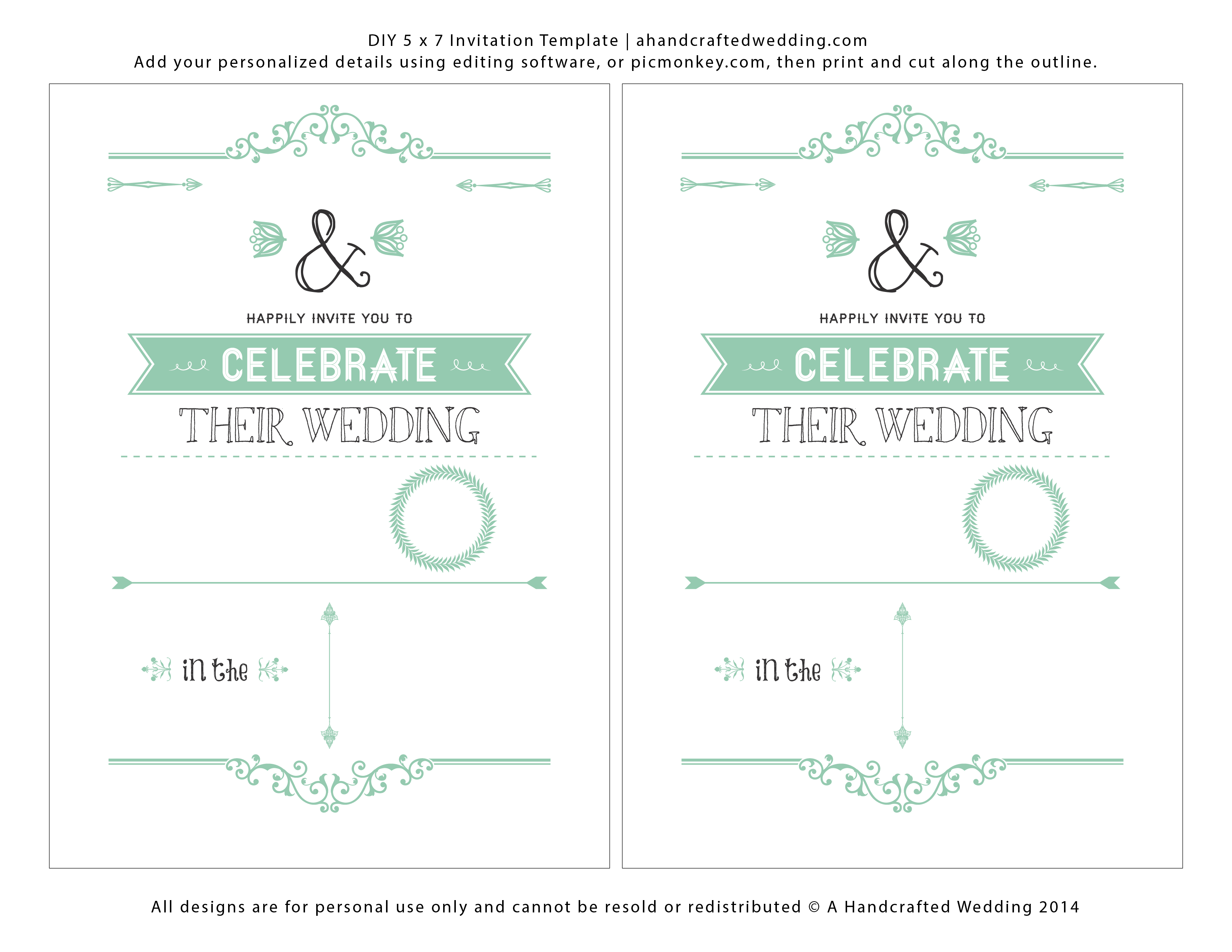 Wedding Invitation Templates Free Download | Marina Gallery Fine Art - Printable Invitation Templates Free Download