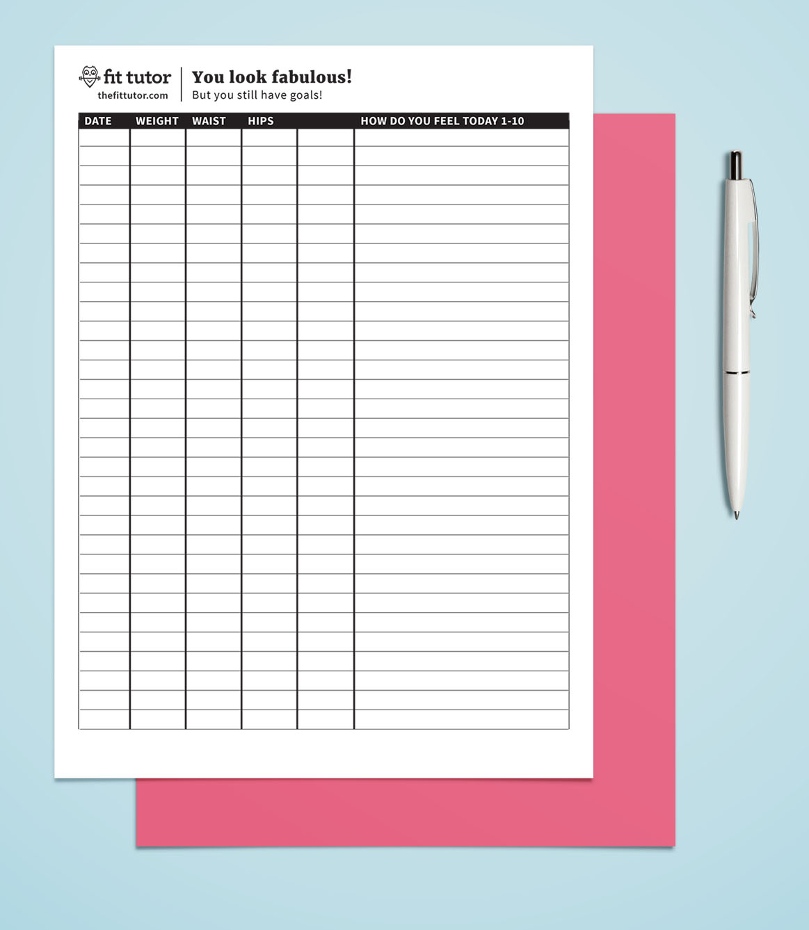 Weight Loss Chart - Free Printable - Reach Your Weight Loss Goals - Free Printable Weight Loss Chart