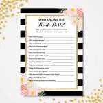 Who Knows The Bride Best, How Well Do You Know The Bride, Kate Spade   How Well Do You Know The Bride Game Free Printable