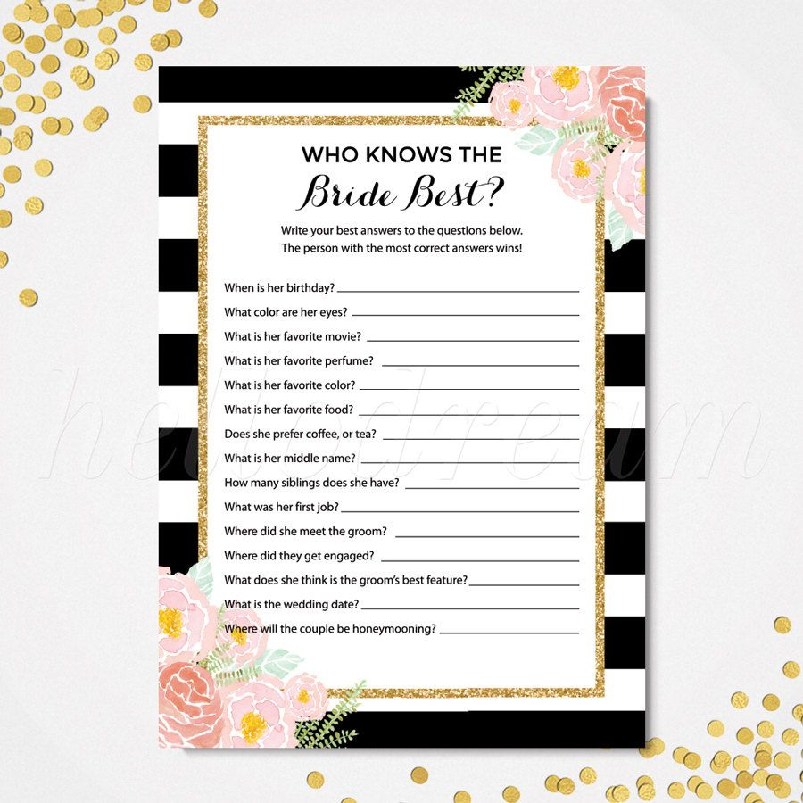 Who Knows The Bride Best, How Well Do You Know The Bride, Kate Spade - How Well Do You Know The Bride Game Free Printable