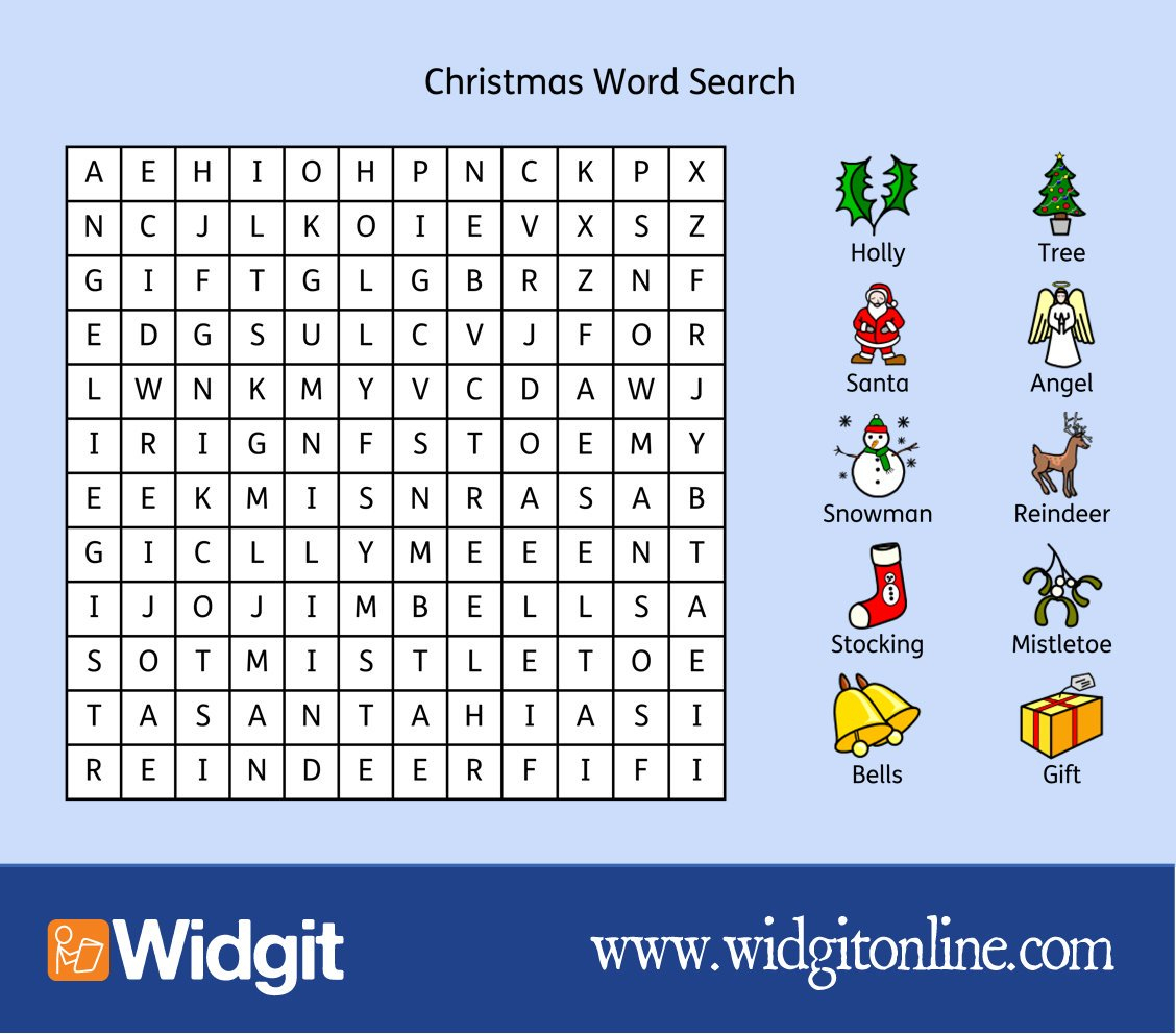 Christmas word search printable free