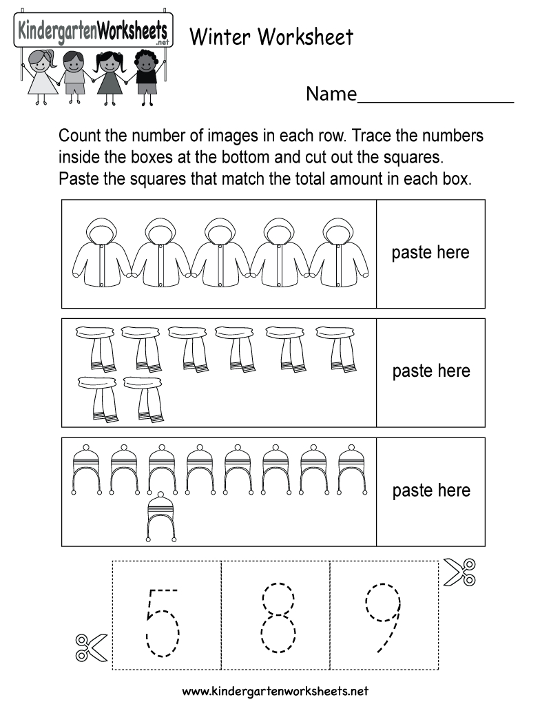 Winter Worksheet - Free Kindergarten Seasonal Worksheet For Kids - Free Printable Winter Preschool Worksheets