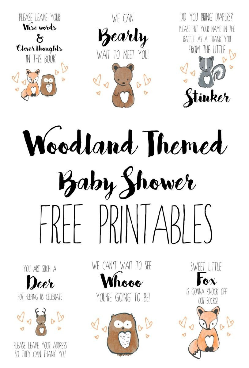 Woodland Baby Shower Free Printables Baby Showers Free Printable - Free Printable Diaper Raffle Tickets For Boy Baby Shower