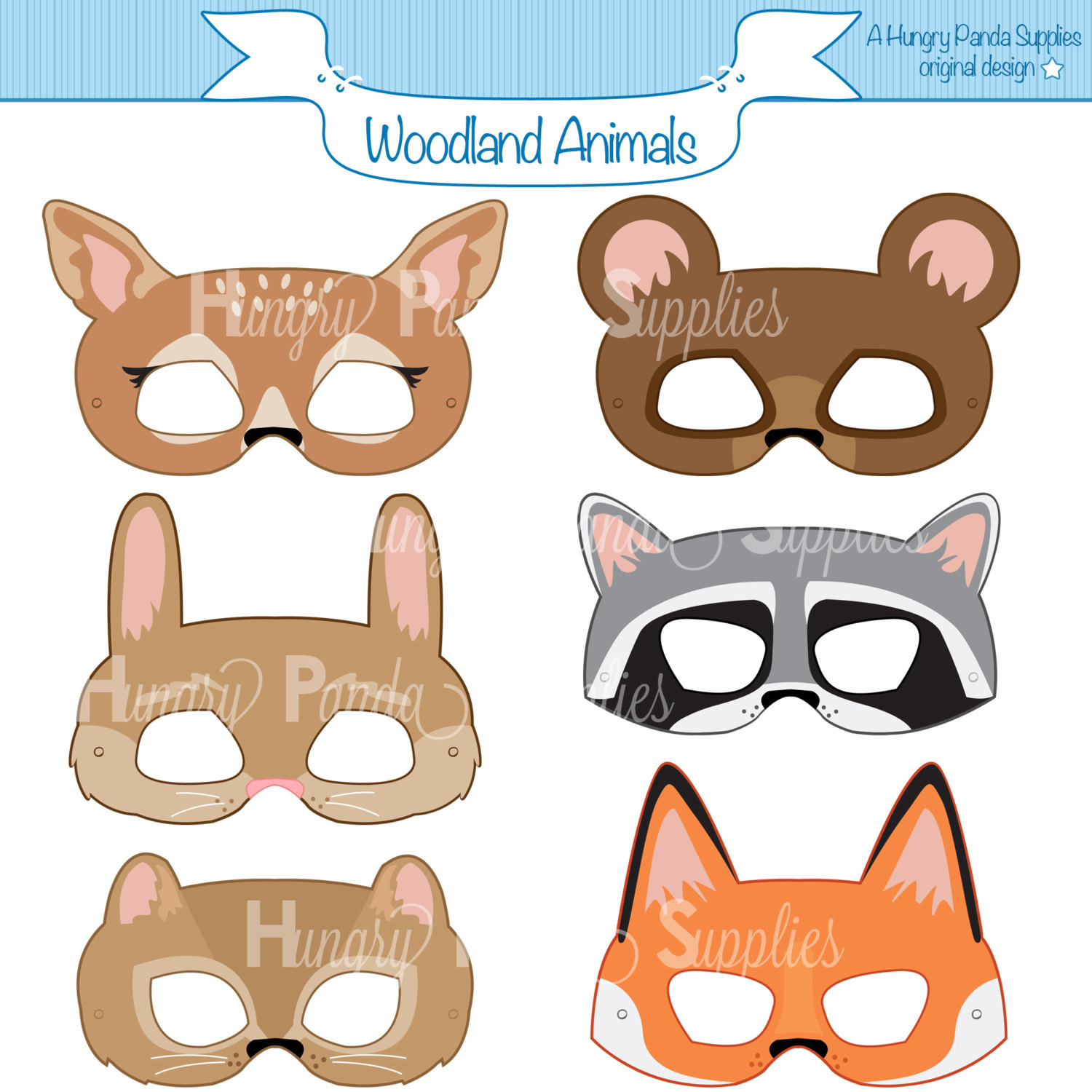 Woodland Forest Animals Printable Masks Woodland Animal Mask | Etsy - Free Printable Chipmunk Mask