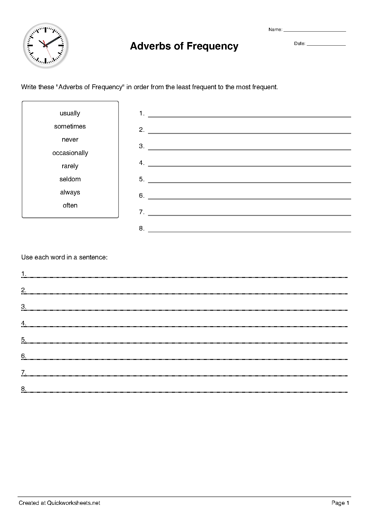 Word Scramble, Wordsearch, Crossword, Matching Pairs And Other - Free Printable Test Maker