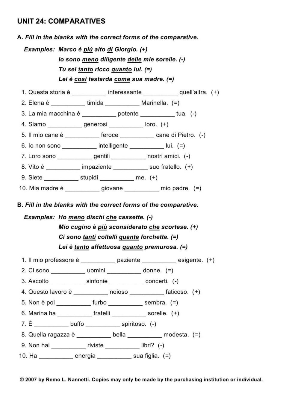 Free Printable Grammar Worksheets For Highschool Students