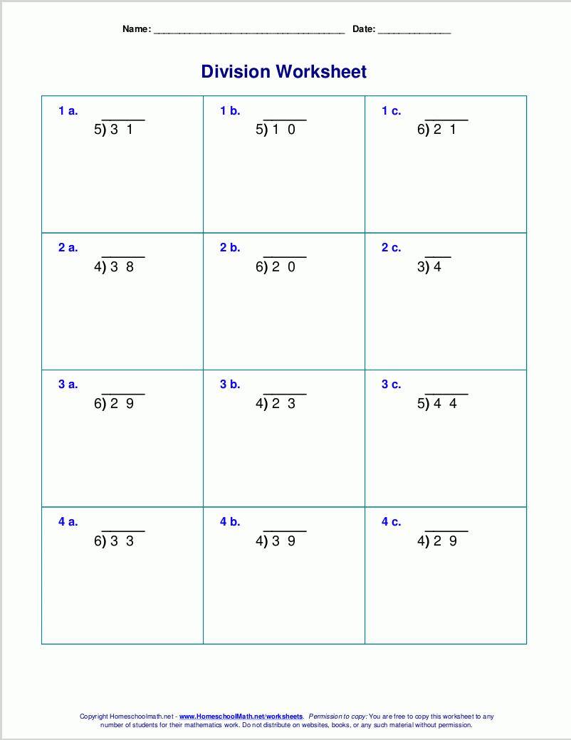 Worksheets For Division With Remainders - Free Printable Division Worksheets Grade 3