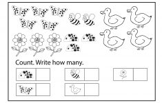 Worksheets Kindergarten Free Printable Educational Counting Coloring - Free Printable Worksheets For Kindergarten