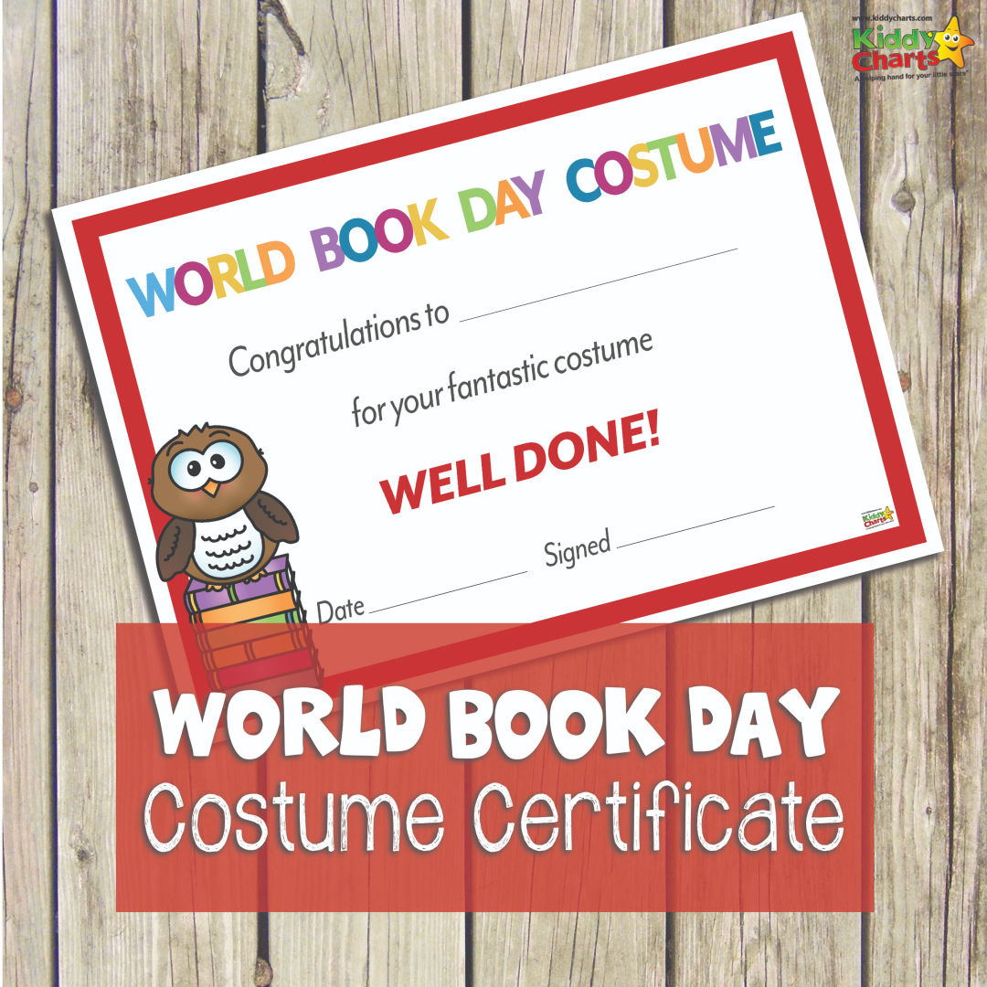 World Book Day Certificate: Best Costume - Best Costume Certificate Printable Free