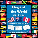 World Flags Clipart: Color And Black And White Line Art   Free Printable Pictures Of Flags Of The World