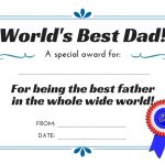 World's Best Dad! 3 Free Printable Certificates For Father's Day   Free Printable Awards