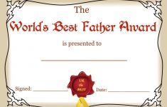 Worlds Greatest Mom And Dad Awards | Free Printable Best Father - Free Printable Best Daughter Certificate