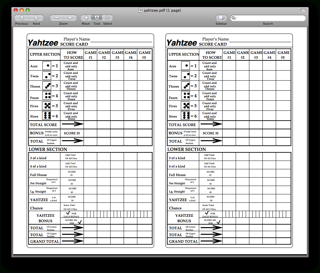 free printable yahtzee score sheets free printable